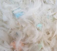 Mezcla de pluma de ave y picado de espuma